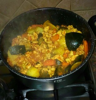Chicken Mince With Gemsquash/potatoes And Carrots