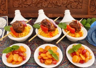 Moroccan Beef Kebabs With Curried Couscous & Moroccan Roasted Carrots