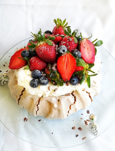 Chocolate And Berry Pavlova