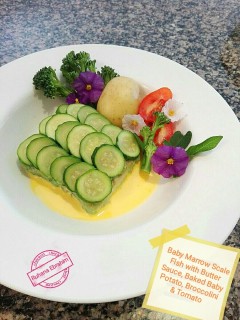 Baby Marrow Scale Butter Sauce Fish