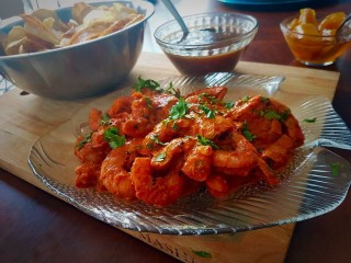 Red Kashmiri Style Prawns / My Version