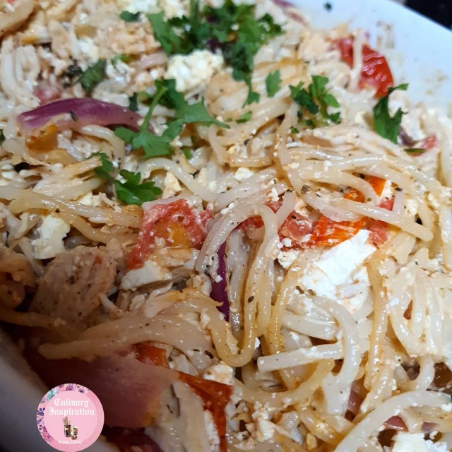 tik tok feta pasta with chicken