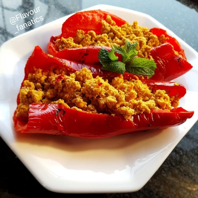Mince Stuffed In Charred Roasted Peppers