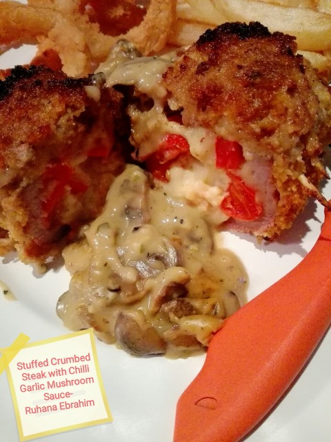 Stuffed Crumbed Steak