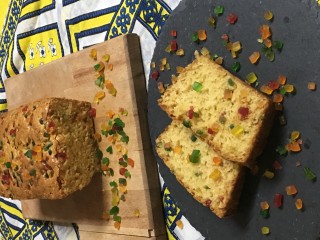 Tutti Frutti Vanilla Custard Cake