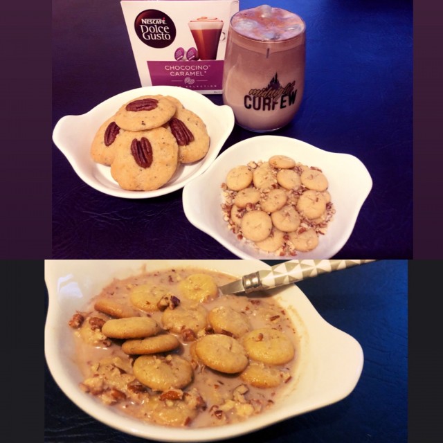 Full Size And Mini Afghani Kulcha Khatai (‘cereal’) With Iced Chococino Caramel