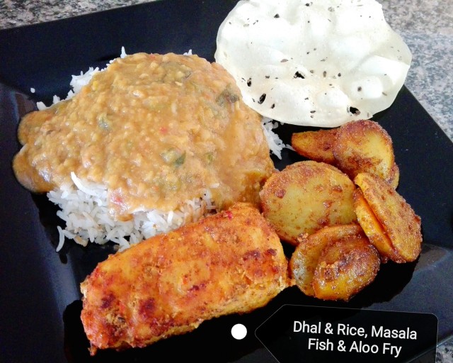 Fried Fish Dhal & Rice