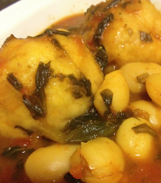 Butter Beans With Spinach And Dumplings
