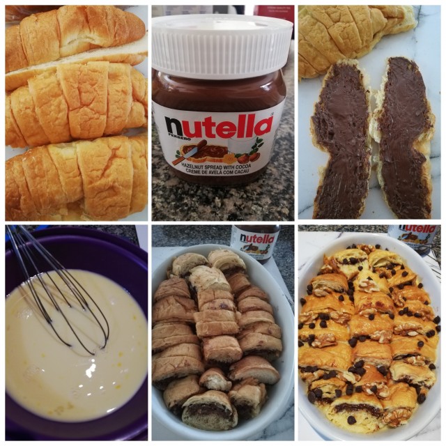 Nutella Croissant Bread Pudding