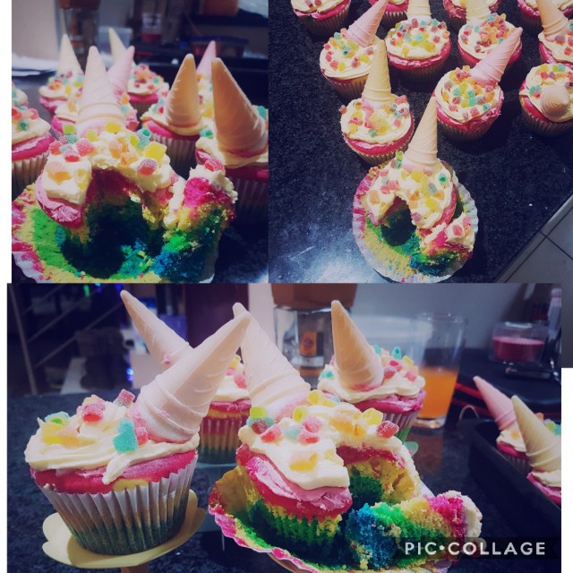 Rainbow Sourworm Cupcakes