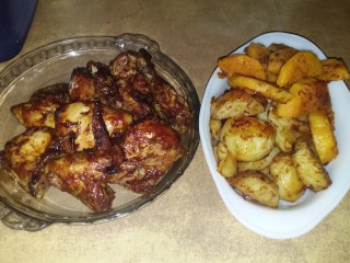 Saucy Baked Chicken With Potatoes And Butternut