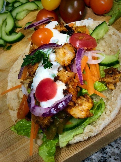 Moroccan Style Chicken Pita Wrap