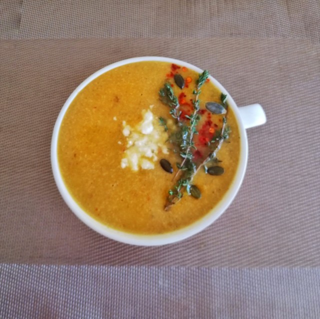 Chicken And Roasted Creamy Pumpkin Soup