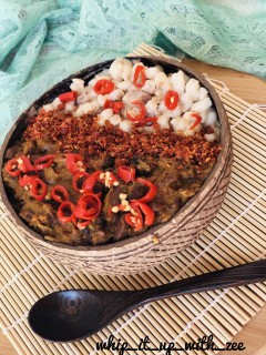 Sugar Beans With Chicken Served With Samp