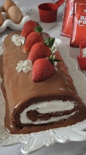 Chocolate Ganache Swiss Roll