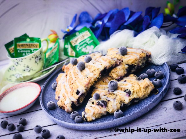 Blueberry Scones With Lemon Glace