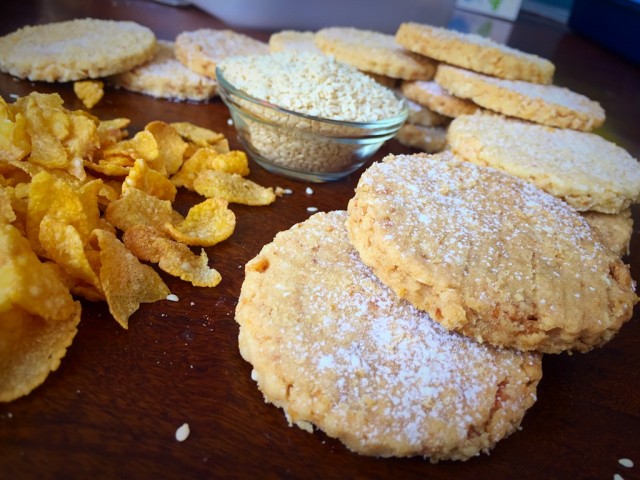 Corn Flakes And Sesame Seed Biscuits