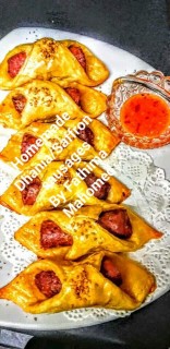 Homemade Dhania /saffron Sausage Roll