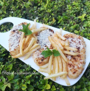 Crumbed Fish With Lemon Butter Garlic Sauce