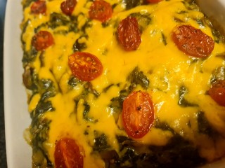 Exotic Mushroom, Baby Spinach And Leek Bake