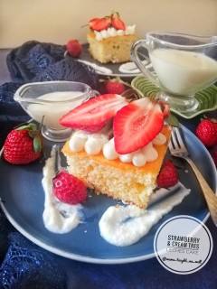 Strawberries & Cream Tres Leches Cake