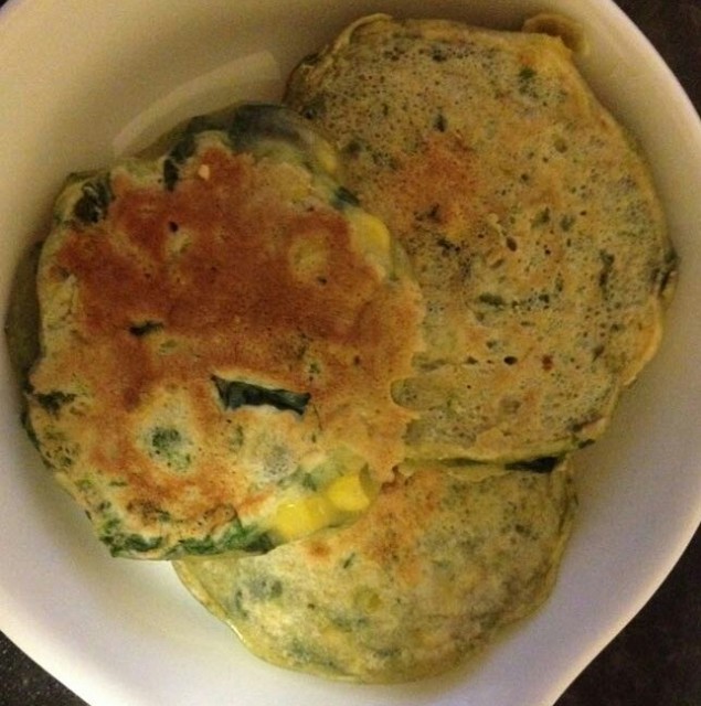 Spinach And Corn Crumpets