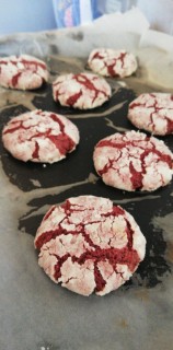 Red Velvet Crinkle Cookies