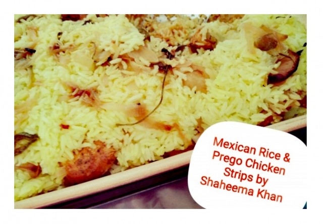 Mexican Rice & Prego Chicken Strips