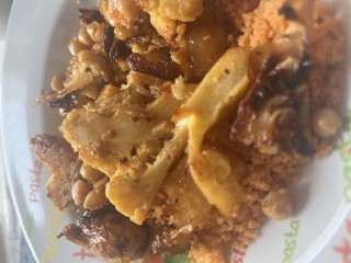 Honey  Roasted Cauliflower With Crunchy Chickpeas And Roasted Almonds