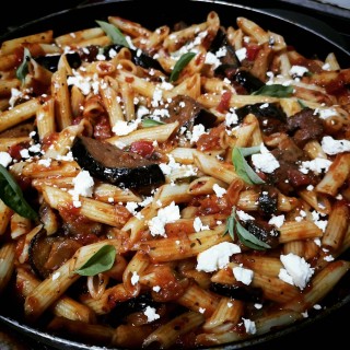 Pasta With Branjal & Tomato Sauce