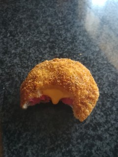 Crumbed Chilli Polony Pies