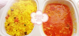 Creamy Prawn Chaat Served With Savoury Rice