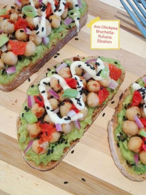 Avo Chickpea Bruchetta