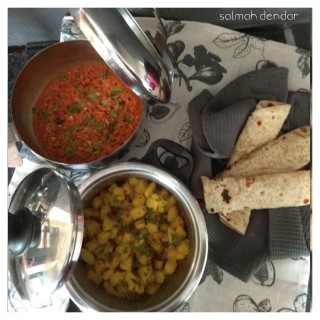 Tuna Chutney With Potato Fry&brown Roti