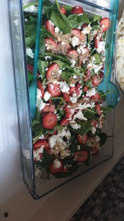 Strawberry Spinach And Feta Salad  With Dressing