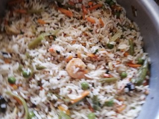 Malai Chicken And Prawn Stirfry Rice
