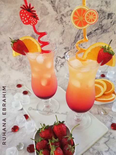 Strawberry Sunrise Mocktail