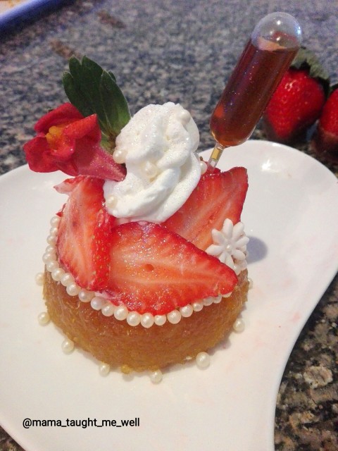 Strawberry & Cream Vanilla Cake