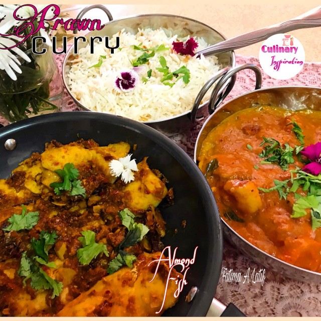 Prawn Curry & Almond Fish