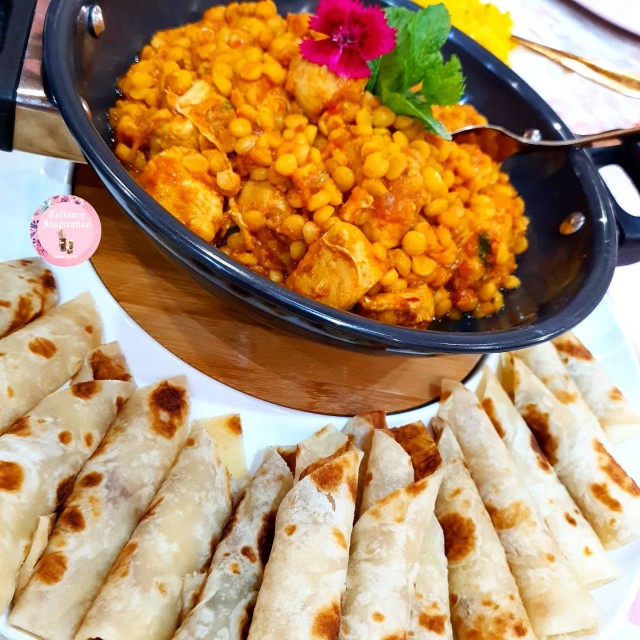 Chana Dhal Meat N Sweet Rice Or Roti