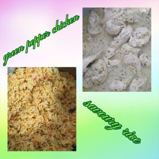 Green Pepper Chicken N Savoury Rice