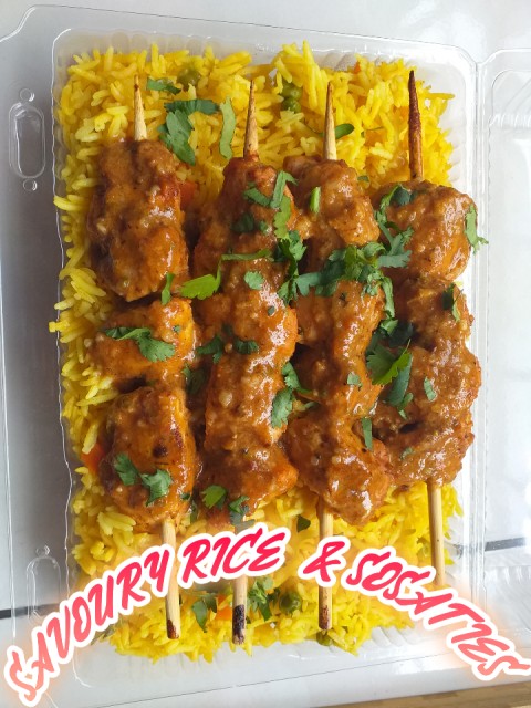 Savoury Rice N Chicken Skewers
