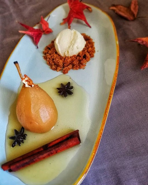 Jamie Oliver Poached Pear Dessert Recipe By Saadia B